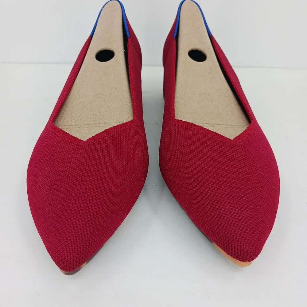 Rothys The High Point Comfort Heel Autumn Red US 13 Machine Washable Sustainable